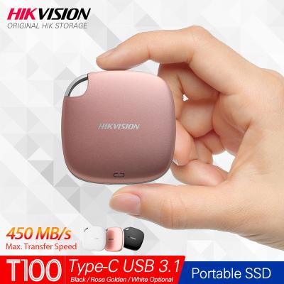 China Portable External Type-C Solid State Disk Drive 120GB 240GB 480GB 960G SSD Hikvision T100 USB3.1 Solid State Disk 3 Color SSD for sale