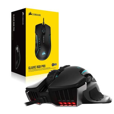 China CORSAIRE GLAIVE RGB PRO Gaming Comfort FPS/MOBA Gaming Mouse with Interchangeable Grips RGB Backlit LED 18000 DPI Optical for sale