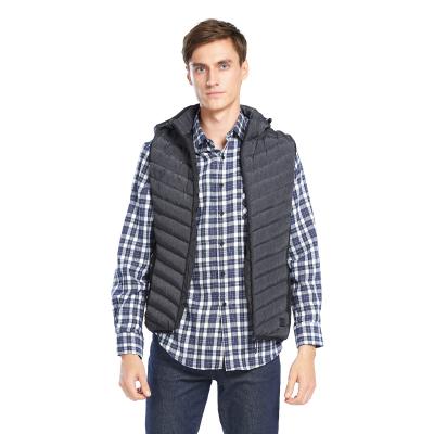 China Fashion Waterproof External USB Heating Vest Electric Thermal Heated Vest With Hood For Men To Warm Winter for sale