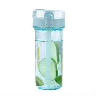 China Wholesale 430ml Sustainable Plastic Water Bottle Manufacturers For Kids Cute Water Bottle With Straw And Lid for sale