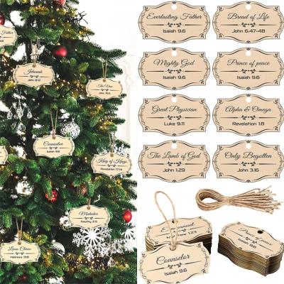 China Wholesale Christmas Wooden Tree Ornaments Europe Christmas Hanging Tags for sale