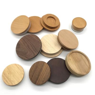 China China High Quality Natural Custom Wooden Candle Lids Fit Food Glass Jar Wooden Bamboo Lid for sale