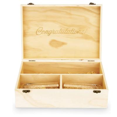 China Europe Hot Selling High Quality Twine Celebrate Champagne Set Flutes Occasion Wooden Boxes for sale