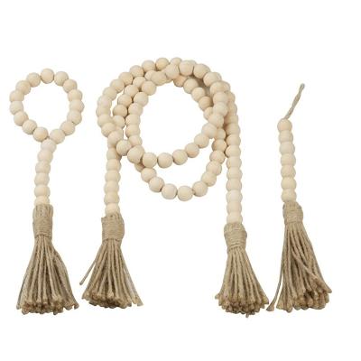 China China DIY Creative Pendant Ornaments Wooden Beaded Tassel Rope Home Decoration Wooden Beads for sale