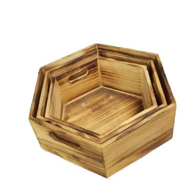 China China Modern Simple Wooden Hexagonal Sundries Storage Box Solid Wood Storage Box for sale