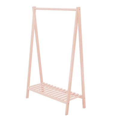 China Eco-friendly Simple Solid Wood Solid Wood Indoor Children's Coat Material Rack Floor Household Clothes Rack for sale