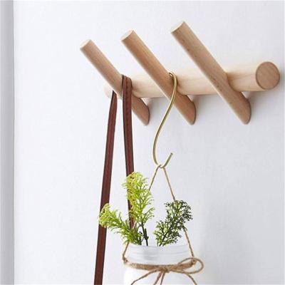 China Eco-friendly Material Wholesale Simple Solid Wooden Clothes Hook Home Living Room Decoration Clothes Hook for sale