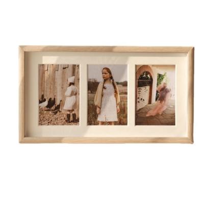 China Diy eco-friendly material handcrafted wedding picture frame hanging wall solid wood photo frame for sale