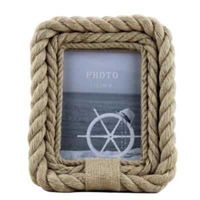 China China Hemp European Pastoral Creative Rope Photo Frame Decorative Solid Wood Wooden Picture Frame for sale