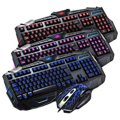 China Factory Price 104 Keys Mechanical Gaming Keyboard and Mouse Combo Backlight Led Light Gaming Keyboard Breathing Mechanical Mouse for sale