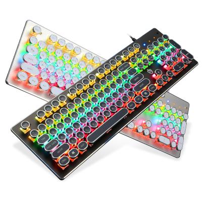 China Plug and play mechanical keyboard customize custom retro punk keytop gaming round backlit keyboard factory direct supply for sale