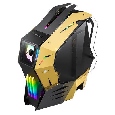 China With High Performance Side Panel Window Gaming Computer Cases and ATX Towers Tempered Glass Anime Computer Special Shaped Water Cooled Side Cases for sale