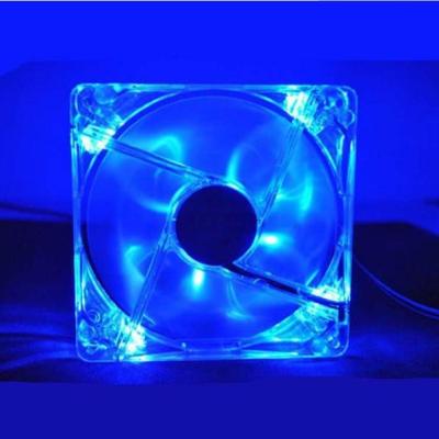 China Crystal Clear Computer Case 12cm 120*120*25mm With Lights Lantern Fan LED Chassis Power 120mm Blue Light Fan for sale