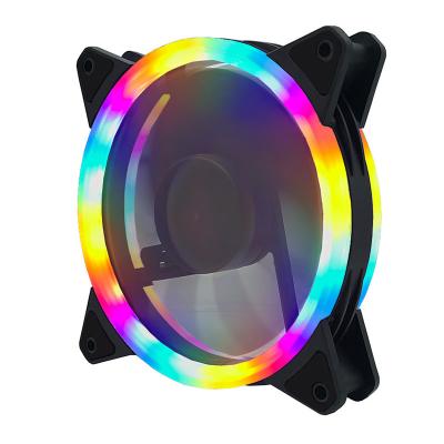 China Direct 12cm Computer Case Factory Chassis Fan Desktop Computer Chassis Cooling Ultra-quiet LED Light RGB Fan for sale