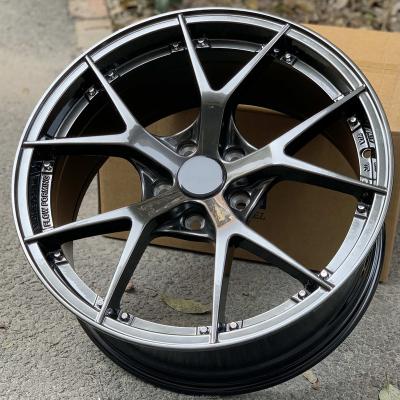 China A356.2 Aluminum ALLOY 17 Inch Bronze Spock Car Wheel With Black Lip Bolt On Lip Casting 17X8.5 Aluminum Alloy Rims 004 for sale