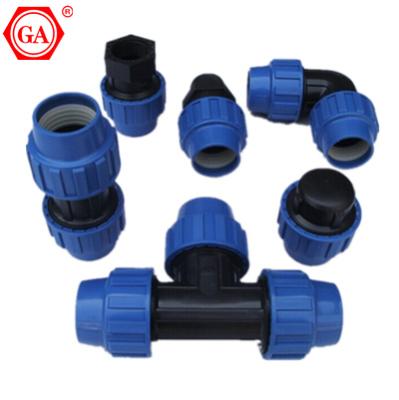 China Irrigation System Irrigation Hdpe Hose Fitting PP Agricultural Blue Green Quick Connection Compression Fittings for sale