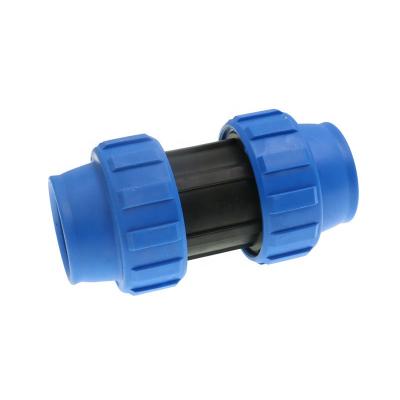 China Water Supply HDPE Compression Coupler HDPE Plastic Fittings PP Thread Irrigation Hose Quick Connector HDPE Hose for sale