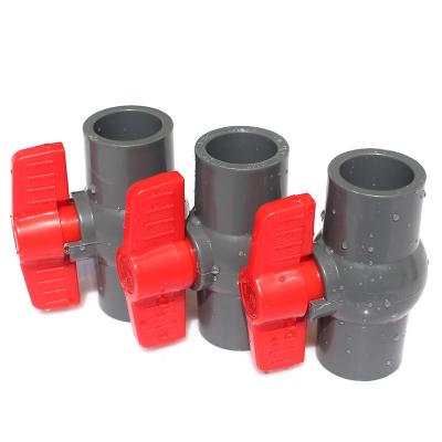 China 50 Years NuoNuoWell 3 Color U-PVC Ball Valve Water Pipe Plastic Connector Inner Dia.20 25 Repair 32mm Socket Valve Pipe Fitting Adapter for sale