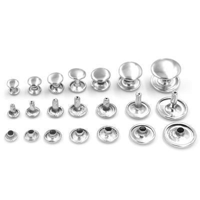 China 1000sets/lot 5mm-15mm metal rivets nickel free silver buttons snaps metal studs luggage buckle clothing and accessories double-sided rivet for sale