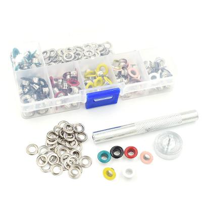 China 120 Pack Eyelets And Tools Sets Nickel Free Paint Rivets Color Buttonholes 5mm Multicolor Eyelets Buckle for sale