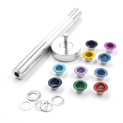 China 300 Sets Nickel Free Eyelets Color Spray Gas Rivets Buttonholes Multicolor Loop Laces Eye Metal Hole Eyelet Tools for sale