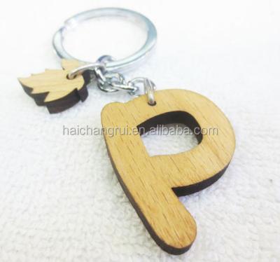 China Custom English Wooden Key Chain of Europe Letter 