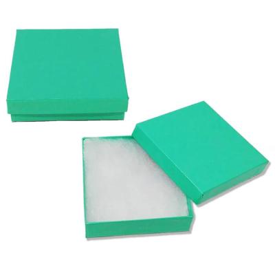 China Factory Wholesale Recyclable Green Square Necklace Custom Jewelry Gift Box With Lid for sale