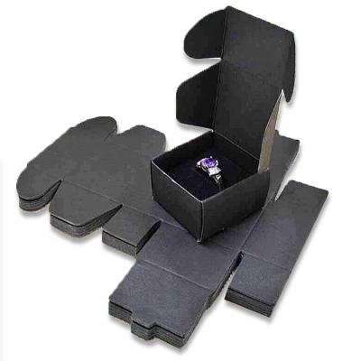 China Recycled Materials Logo Foldable Kraft Paper Gift Box Recyclable Custom Sponge Insert Customized Jewelry Ring Packing Box for sale