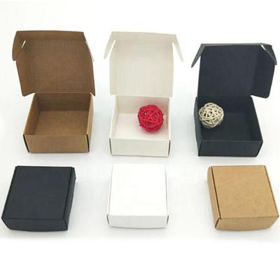 China Recycled Materials Factory Supply Eco-friendly Craft Gift Jewelry Packaging Boxes Foldable Small Square Recycled Kraft Paper Box for sale