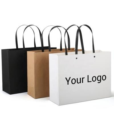 China Eco-Friendly Shopping Recycled Materials Hot Selling Small Business Boutiques Tote Bag Custom Gift Bags With Logo for sale