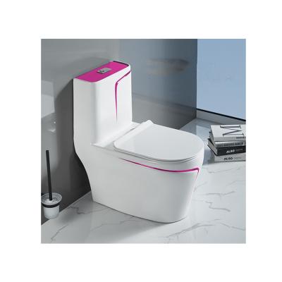 China Cheap One Piece Siphonic Washdown P-Trap Double-Flow Double-Flow Comod Rimless Toilet for sale