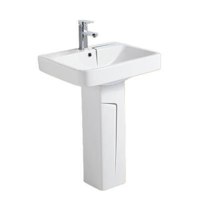 China Modern Sanitary Ware Floor Standing Pedestal Wash Hand Base Ceramic Basin for sale