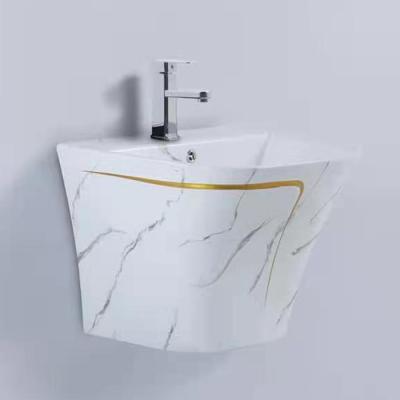 China Modern High Quality Wall Hung Ceramic Hand Wash Ceramic Wall-hung Basin for sale