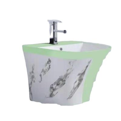 China New Factory Price Modern Oval Design Art Pedestal Wall-Hung Basin Bathroom for sale