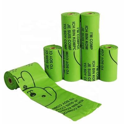 China 0.018mm Viable Thickness Green Printing Puppy Dog Poop Biodegradable Bag for sale