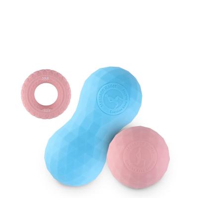 China Wholesale Body Massage Ball Silicone Yoga Fitness Muscle Relaxation Waist Fascial Hand and Foot Peanut Ball Tester Set for sale