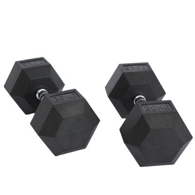 China Cheapest Exercise Exagonal de Pesas Goma 10 Kg Hex Dumbbells Dumbell Hexagonal Mancuernas De Gym Hex Rubber Dumbellsl On Sale OEM for sale