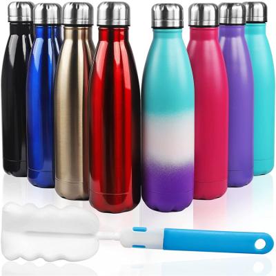 China Customized High Quality Sustainable Logo Double Wall Insulated Vacuum Stainless Steel Gradually Changing Color Couples Outdoor Water Bottle for sale