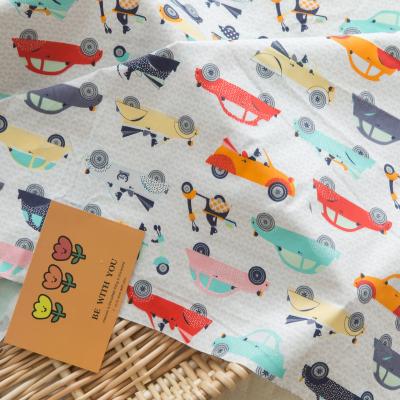 China Custom Animal Cartoon Pattern Printing Cotton Fabric Shrink-Resistant Animal Print Cotton Fabric For Baby Clothes for sale