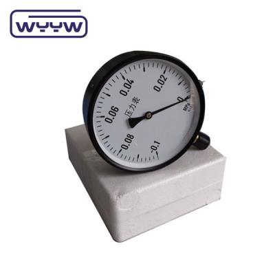 China Bottom Mount Vacuum Pressure Gauge 100mm With Black Steel Case for sale