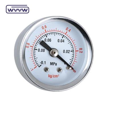 China Steel Negative Pressure Gauge -0.1Mpa Back Mount 60mm Dial for sale