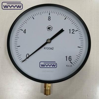 China 250MM Heavy Duty Bourdon Tube High Precision Pressure Gauge Movement 16Kgf/cm2 for sale