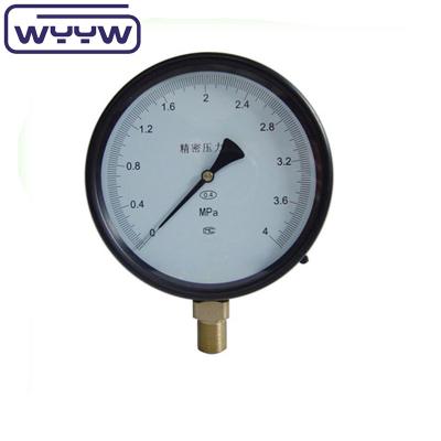 China Dial Grootte Drukmeter Precision Manometer Met Zwart Staal Hoesje Te koop