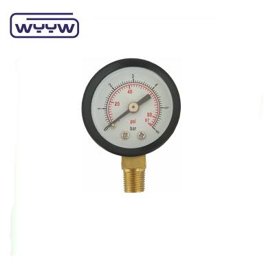 Cina Bottom 40mm 1.5' Argon Gas Pressure Gauge Materiale di plastica in vendita