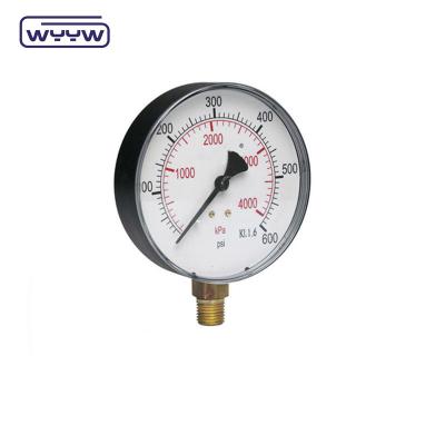 China OEM KL 1.6 Standard Pressure Gauge Bottom Mount Steel Case / Brass Material for sale