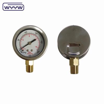 Κίνα -30inHg Vakuum Compound Gauge Oil Filling Bottom Connection 1/4