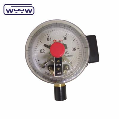 China 100mm black steel bottom pressure manometer with electric contact for sale