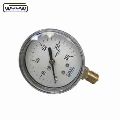 China Bottom Connection Capsule Pressure Gauge Mbar KPa MmAq MmH2O for sale