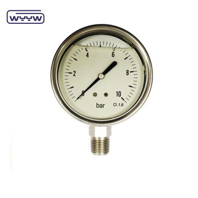 China 60mm SS304 Industrial Liquid Filled U Tube Pressure Gauge Bourdon Tube Manometer for sale