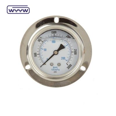 China Hydraulic Pressure Gauge Flange SS304 Glycerine Or Silicome Filled Manometer for sale